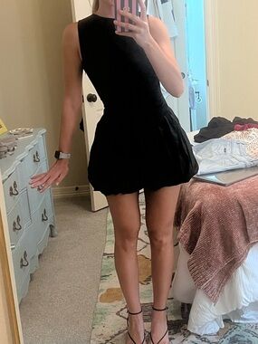 SNDYS Maya Bubble Hem Dress- Classic Little Black Dress